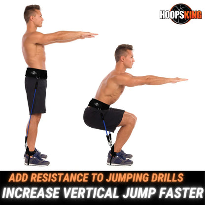 HoopsKing Vertical Jump Trainer Resistance Bands | Waist to Heels