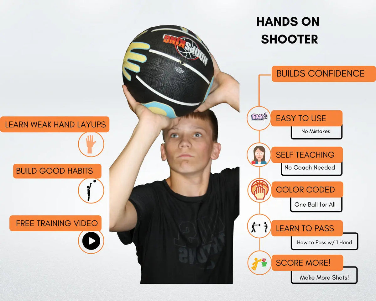 HoopsKing Hands on Shooter Basketball w- Hand Placement