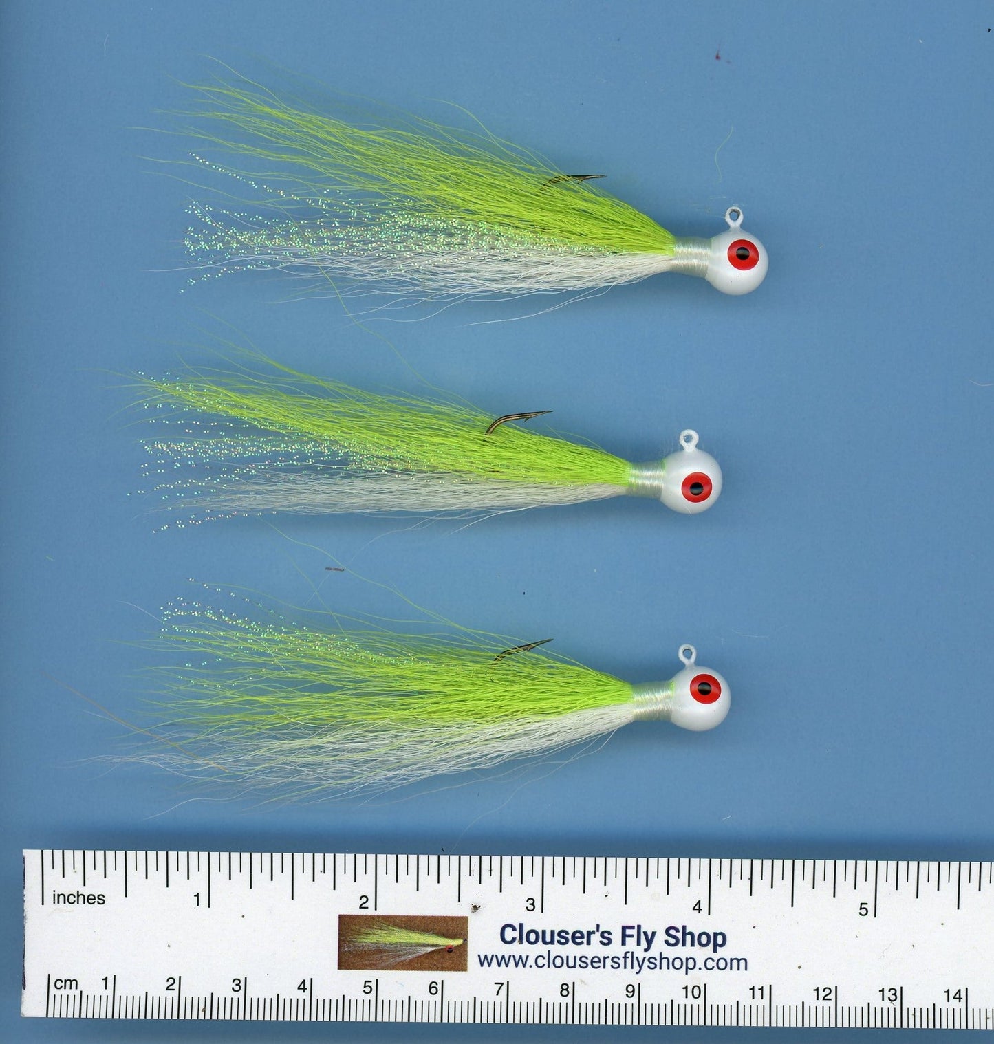Clouser's Bucktail Jigs 3 pak with Painted Heads & Eyes 1/8 oz 3 pack