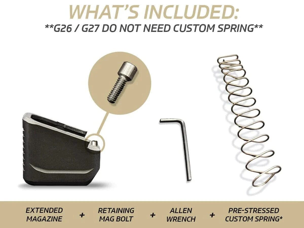 MILSPIN +5 Capacity Magazine Extension (All Black, Non Customized)