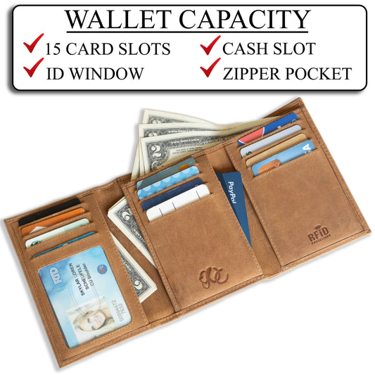 UC Leather Company Aztec Women's Trifold
