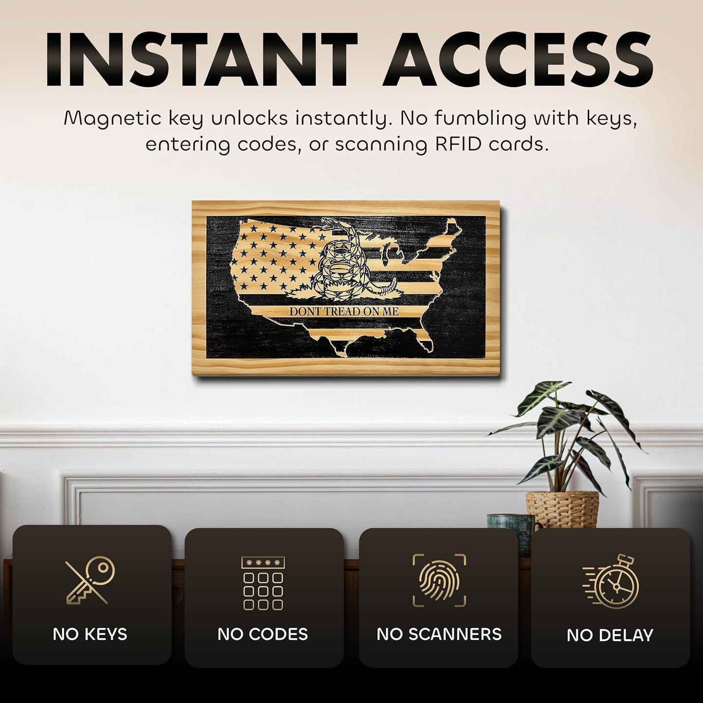 Bellewood Designs - Dont Tread On Me Secure Wall-Mounted Gun Cabinet (Union)