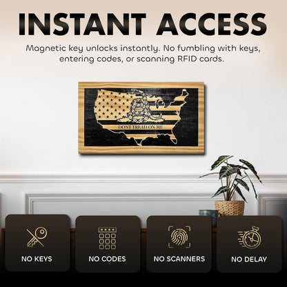 Bellewood Designs - Dont Tread On Me Secure Wall-Mounted Gun Cabinet (Union)
