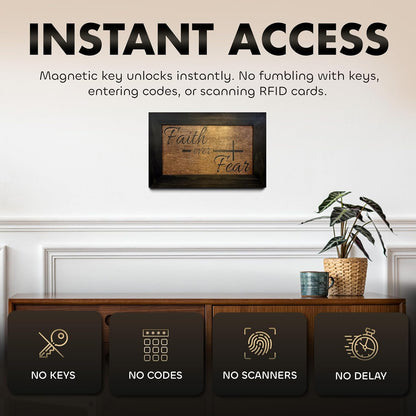 Bellewood Designs - Faith Over Fear Wall-Mounted Secure Gun Cabinet