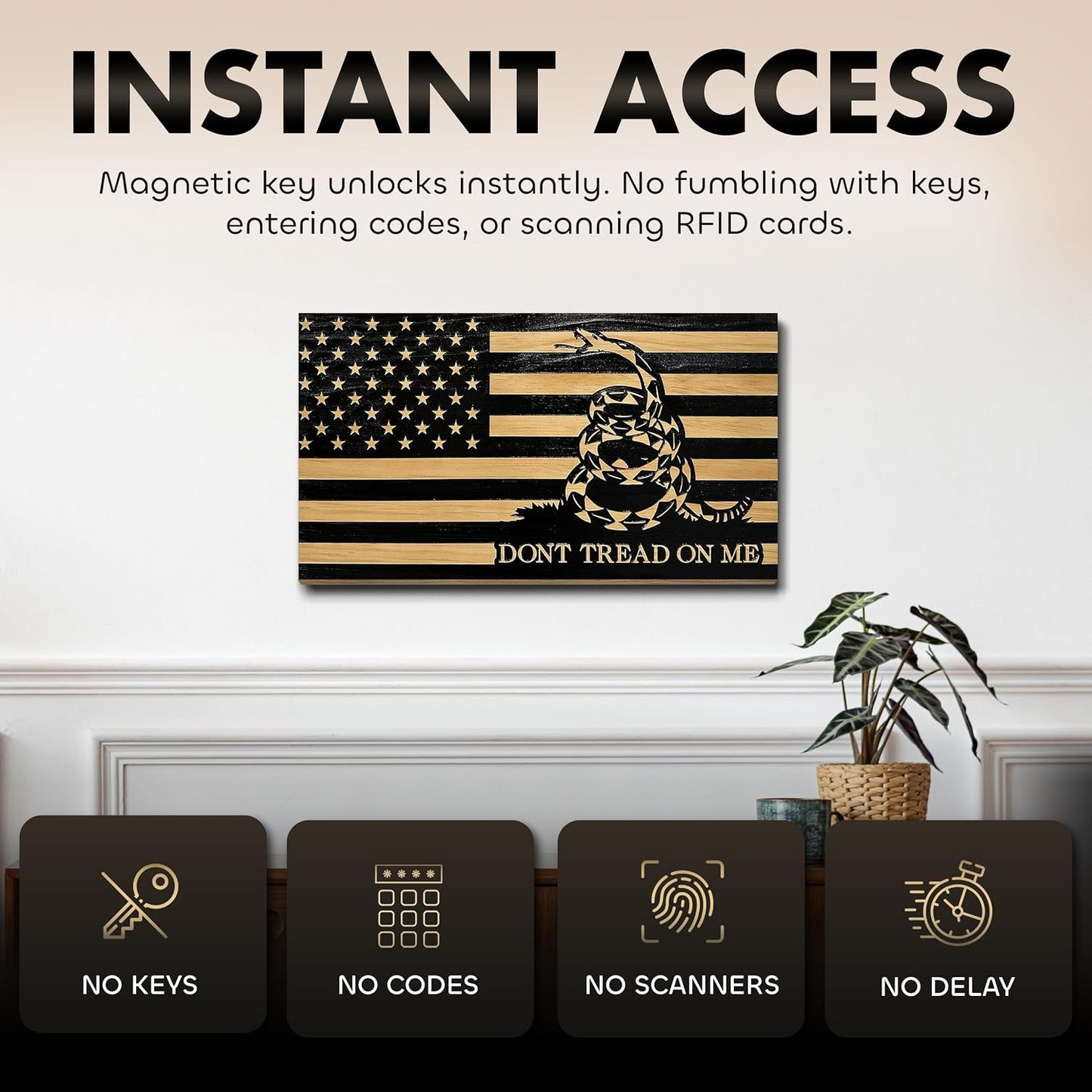 Bellewood Designs - Dont Tread On Me Secure Wall-Mounted Gun Cabinet (Stripes)