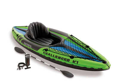 Intex Challenger K1 1 - Person Inflatable Sporty Kayak + Oars And Pump | 68305EP - Angler's Pro Tackle & Outdoors