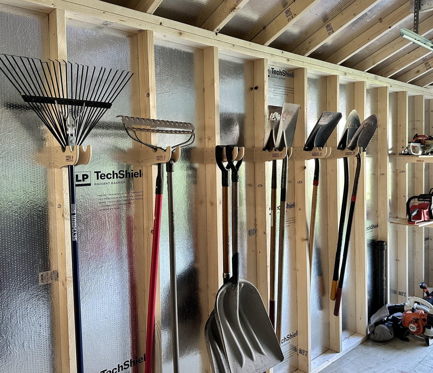 HangThis Up - Garden Yard Tool Organizer,  Yard Tool Rack, Outdoor Shed Tool Organizer, Shed Tool Rack, Shed Organizer, Outdoor Storage, Yard Tool Storage Rack