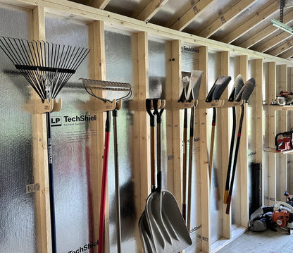 HangThis Up - Garden Yard Tool Organizer,  Yard Tool Rack, Outdoor Shed Tool Organizer, Shed Tool Rack, Shed Organizer, Outdoor Storage, Yard Tool Storage Rack