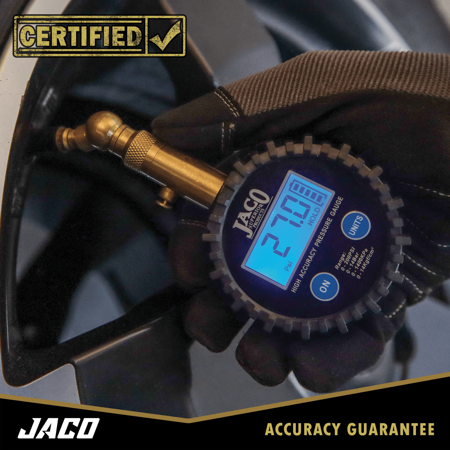 Jaco Elite® Digital Tire Pressure Gauge - Professional Accuracy - 100 PSI - Angler's Pro Tackle & Outdoors