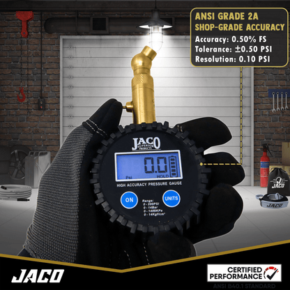 Jaco Elite® Digital Tire Pressure Gauge - Professional Accuracy - 100 PSI - Angler's Pro Tackle & Outdoors