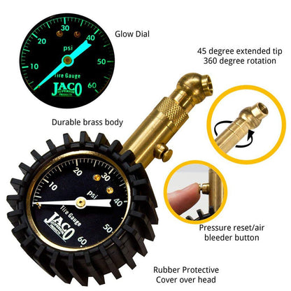 Jaco Elite® Tire Pressure Gauge - 60 PSI - Angler's Pro Tackle & Outdoors