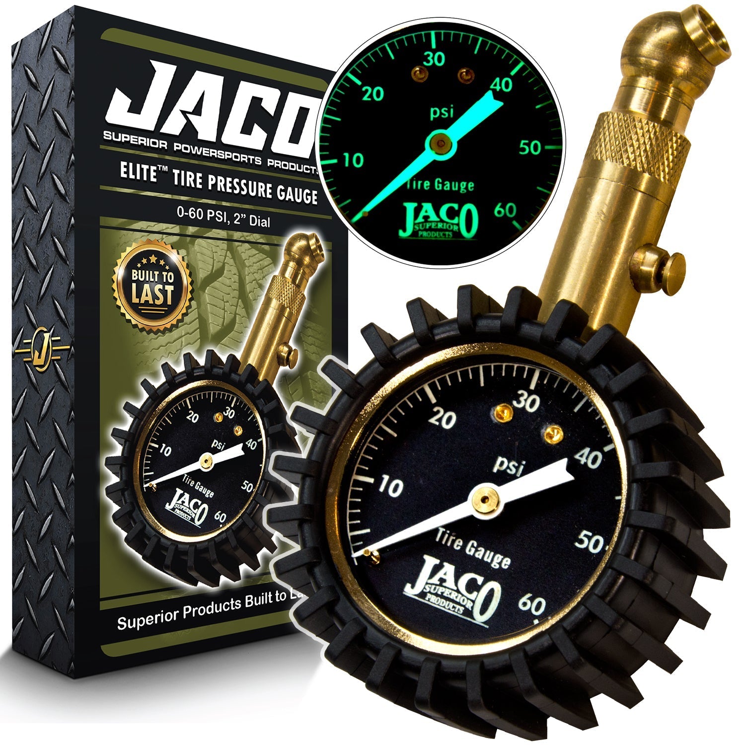 Jaco Elite® Tire Pressure Gauge - 60 PSI - Angler's Pro Tackle & Outdoors