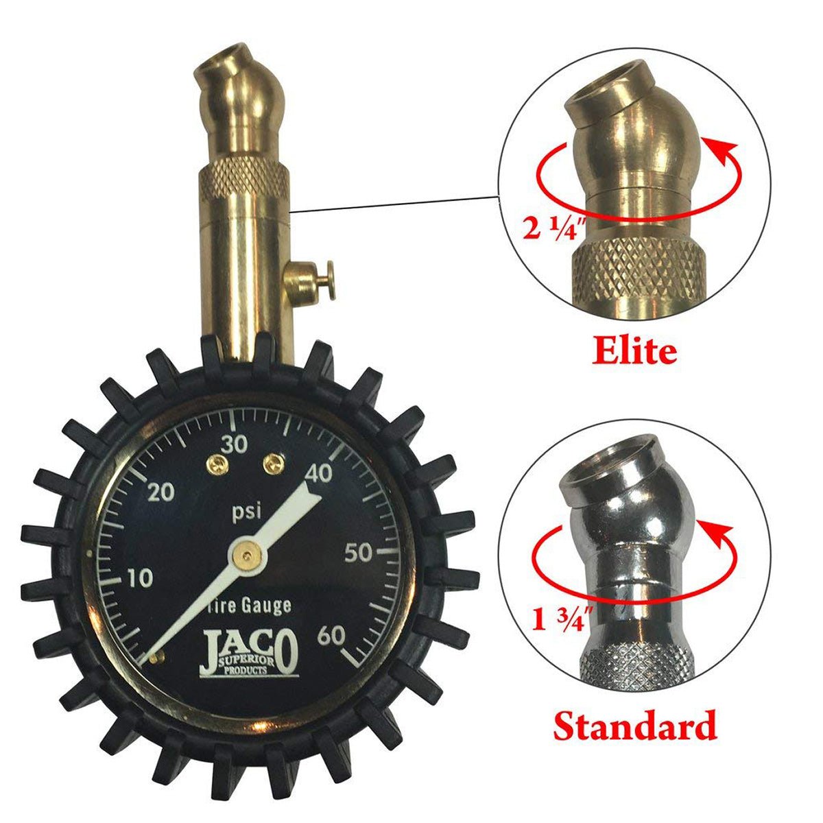 Jaco Elite® Tire Pressure Gauge - 60 PSI - Angler's Pro Tackle & Outdoors