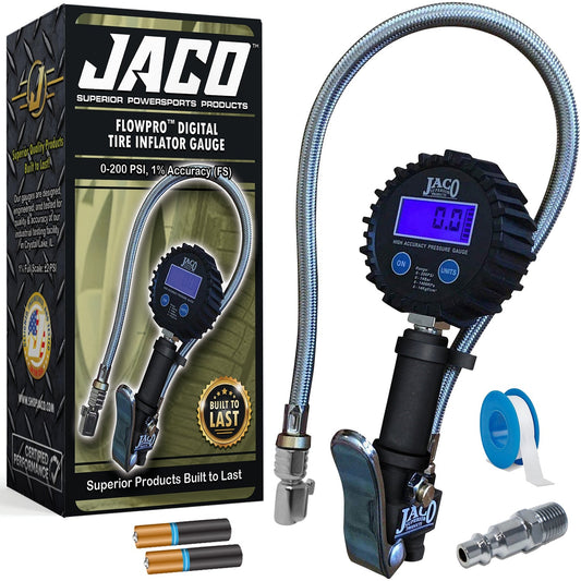 Jaco FlowPro® Digital Tire Inflator with Pressure Gauge - 200 PSI - Angler's Pro Tackle & Outdoors