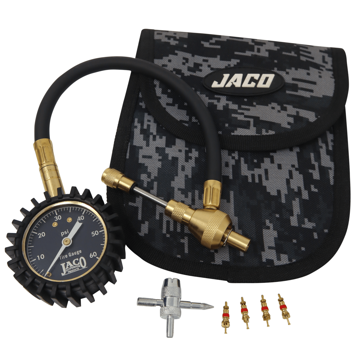 Jaco RapidFlow™ Tire Deflator Gauge (0-60 PSI) | Rapid Off-Road Air Down Kit - Angler's Pro Tackle & Outdoors