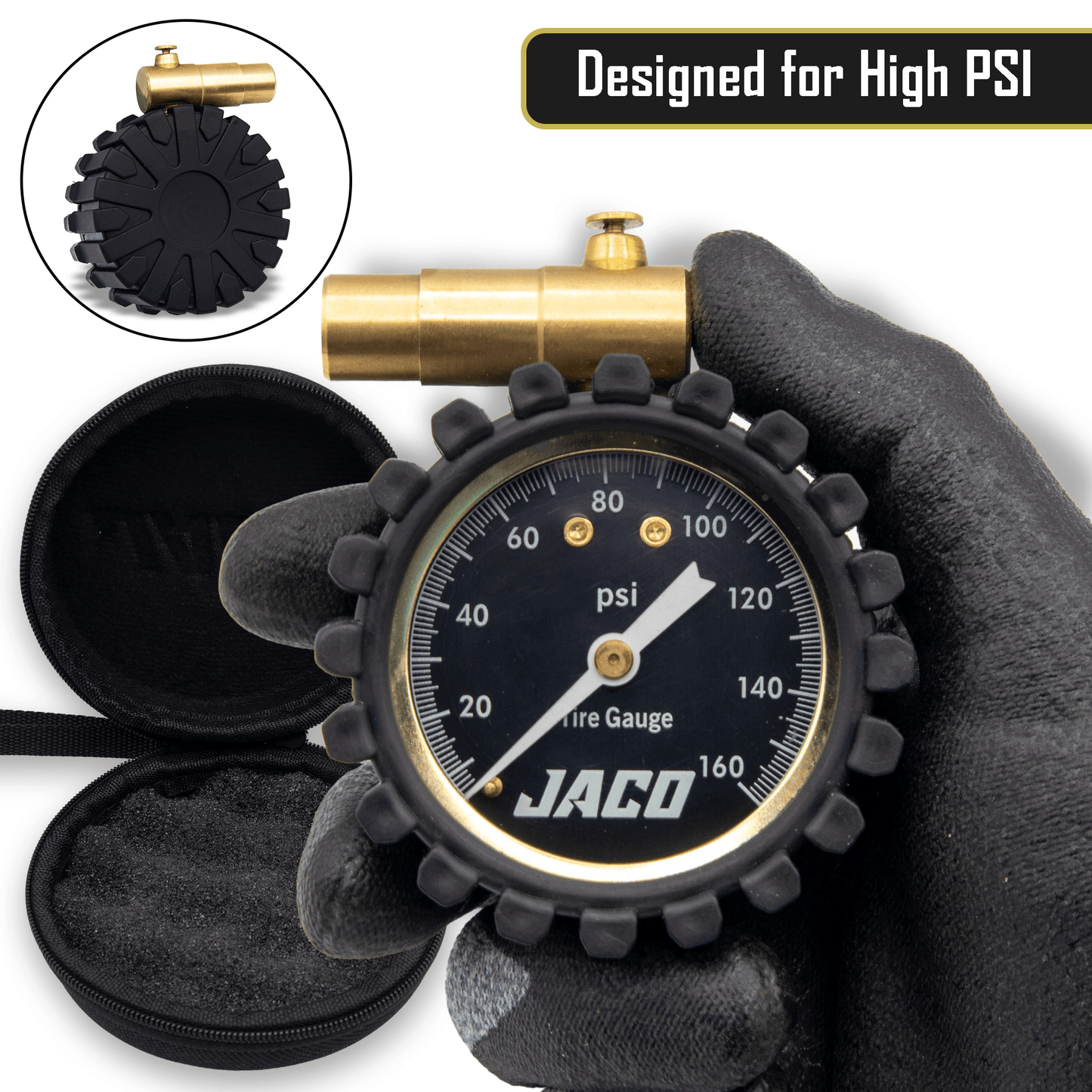 Jaco RDX-160 Presta Tire Pressure Gauge for Bikes (Max 160 PSI) | Road Bike & BMX Series - Angler's Pro Tackle & Outdoors