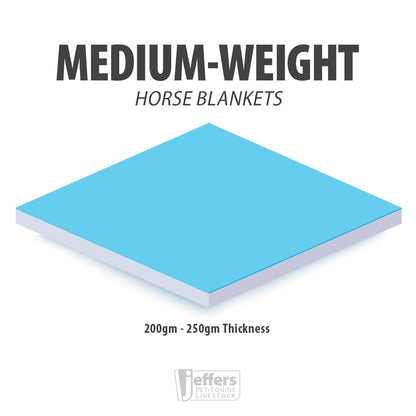 Jeffers Poplar Head "Refuge" 1200 Denier Turnout Blanket with High Neck, 240 Gram, Hamilton Blue