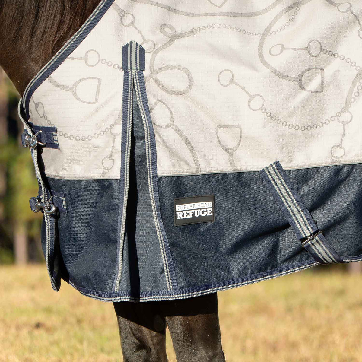 Jeffers Poplar Head Uniquely English 1200D Medium Weight Turnout Blanket, 240g - Waterproof & Breathable Horse Blanket