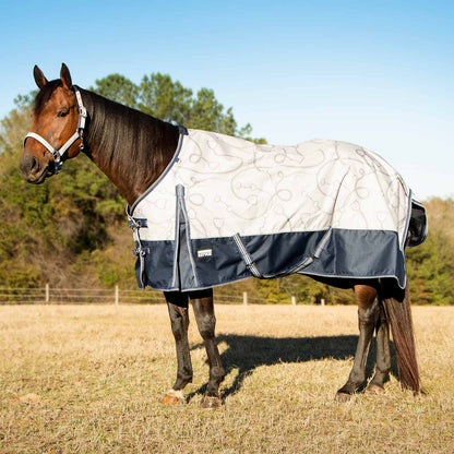 Jeffers Poplar Head Uniquely English 1200D Turnout Sheet, 0g - Waterproof & Breathable Lightweight Horse Blanket