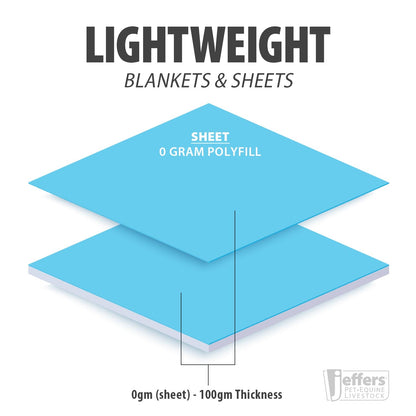 Jeffers Poplar Head Uniquely English 1200D Turnout Sheet, 0g - Waterproof & Breathable Lightweight Horse Blanket
