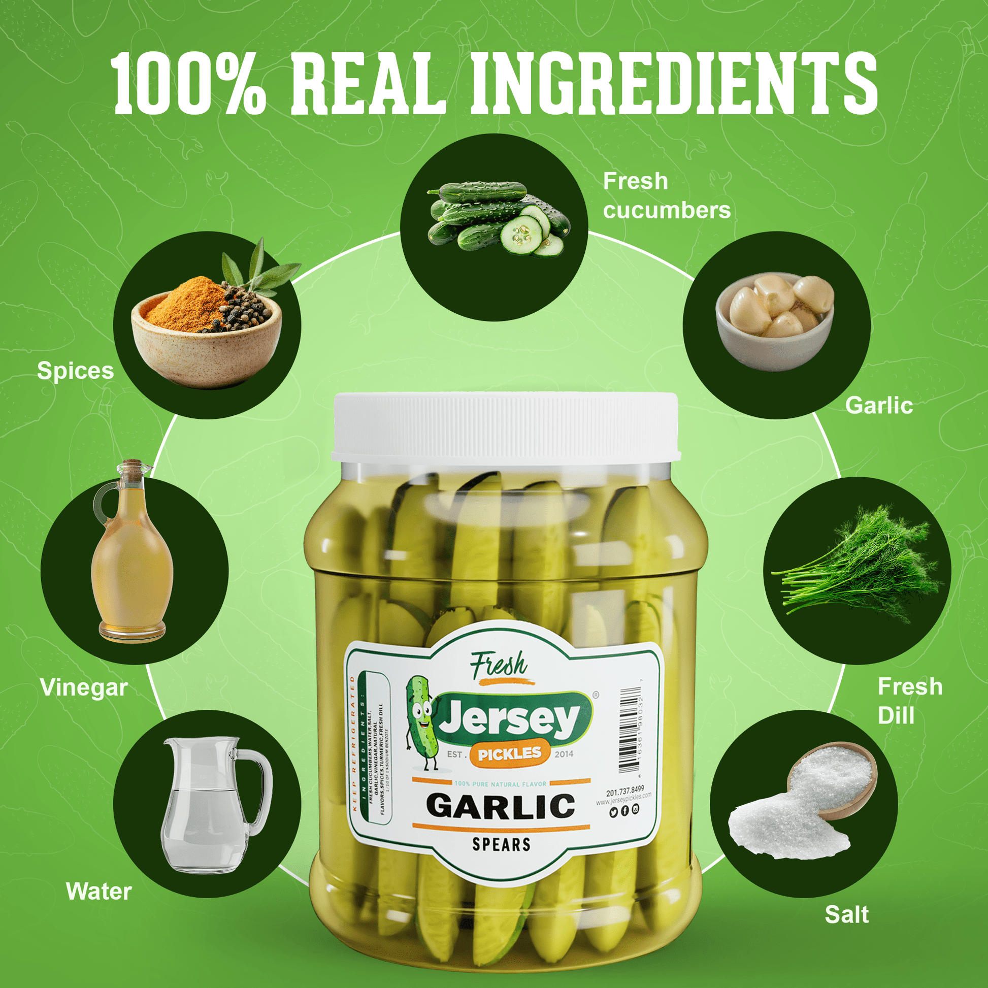 Jersey Pickles Fresh Garlic Dill Pickle Spears - Angler's Pro Tackle & Outdoors