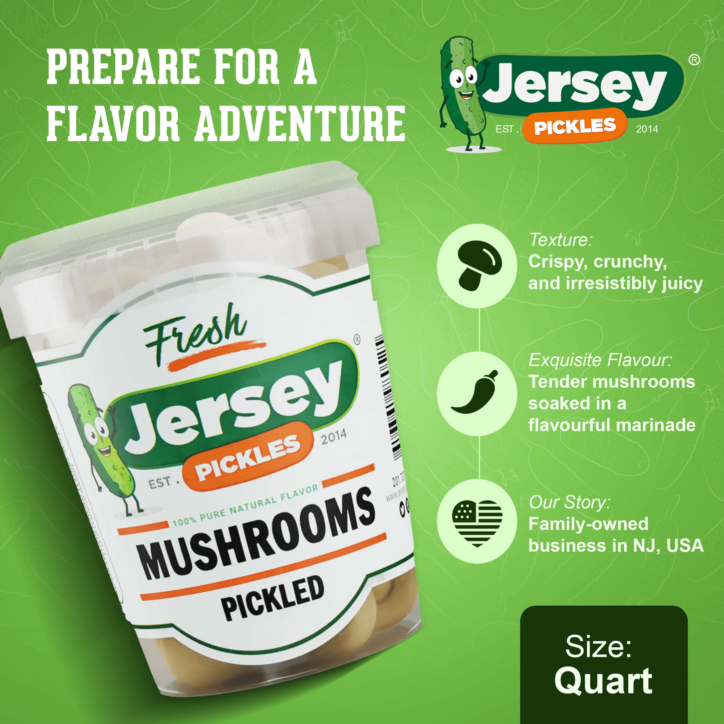 Jersey Pickles Marinated Pickled Mushrooms - Angler's Pro Tackle & Outdoors