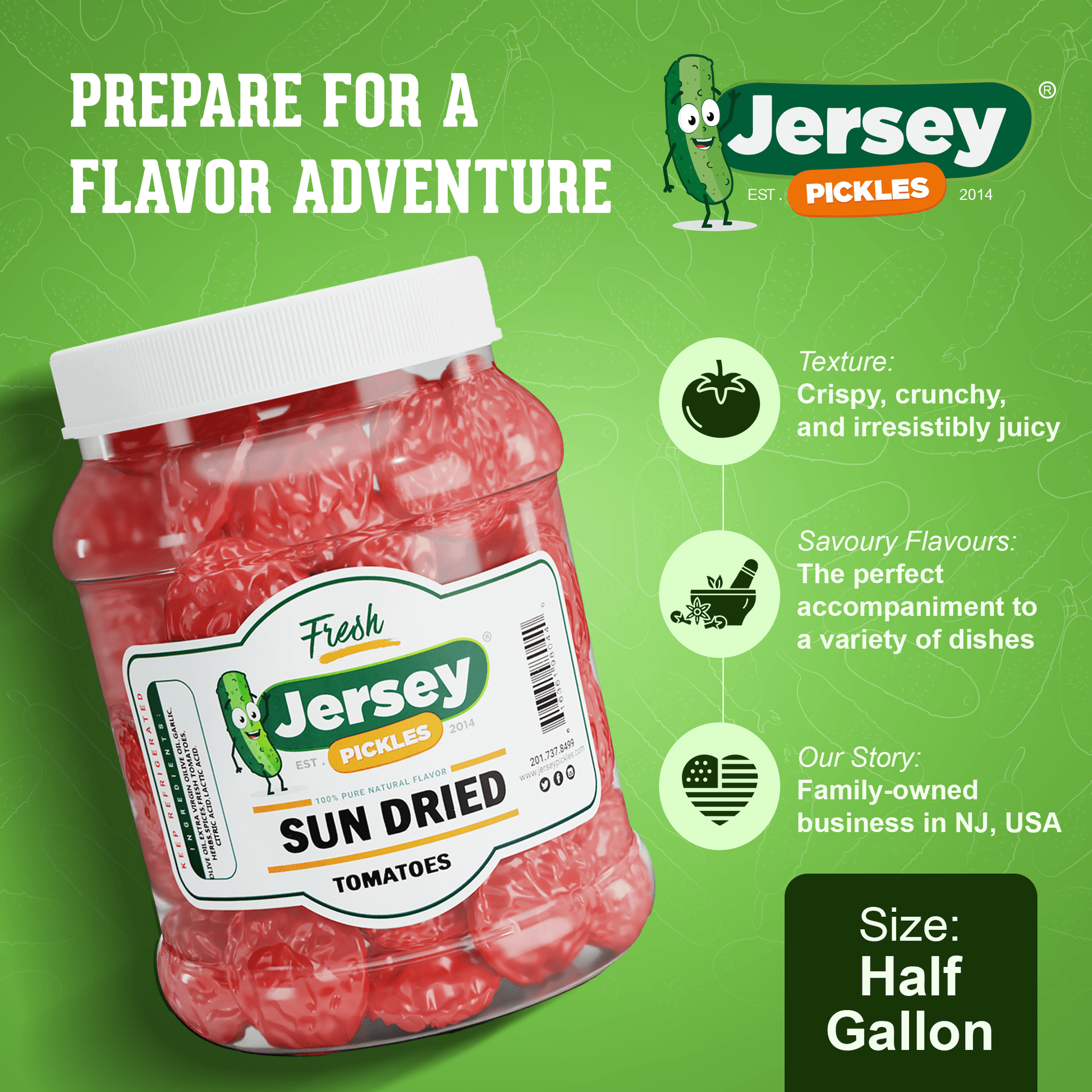 Jersey Pickles Sun Dried Tomatoes - Angler's Pro Tackle & Outdoors