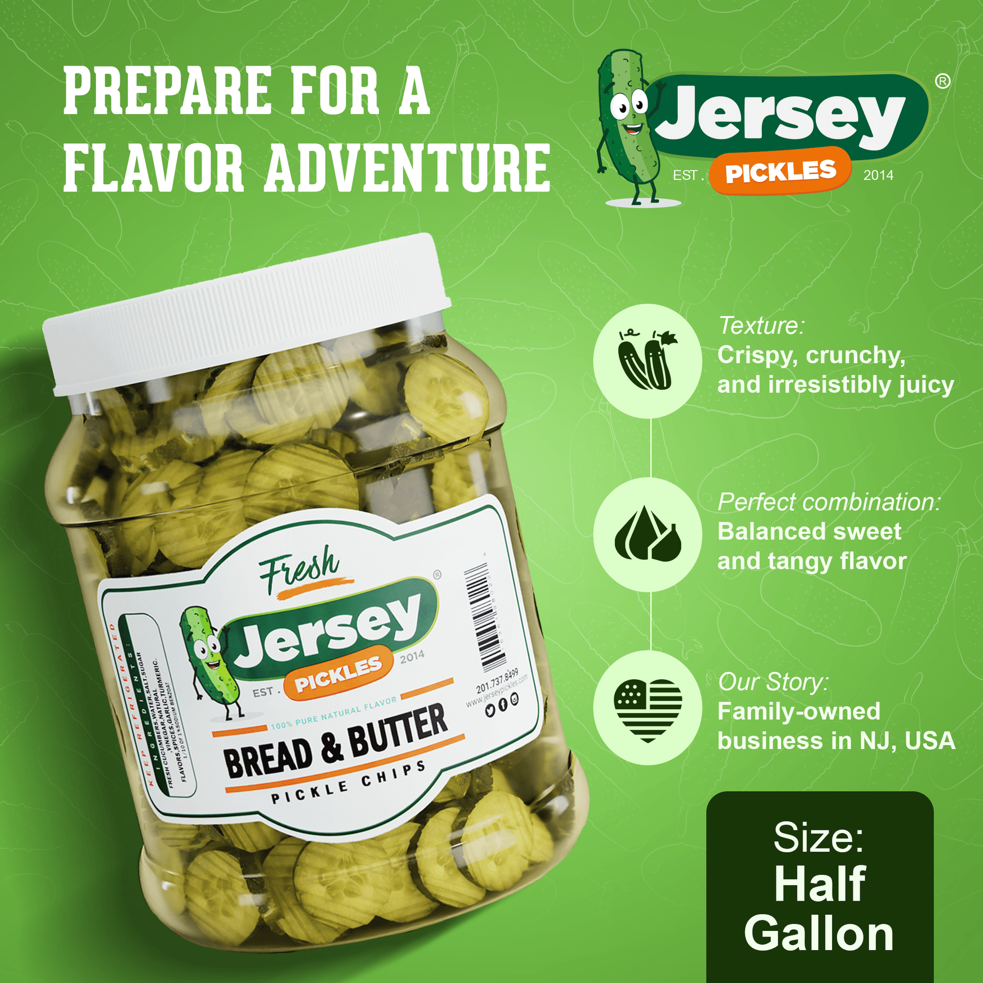 Jersey Pickles Sweet Bread & Butter Pickle Chips - Angler's Pro Tackle & Outdoors