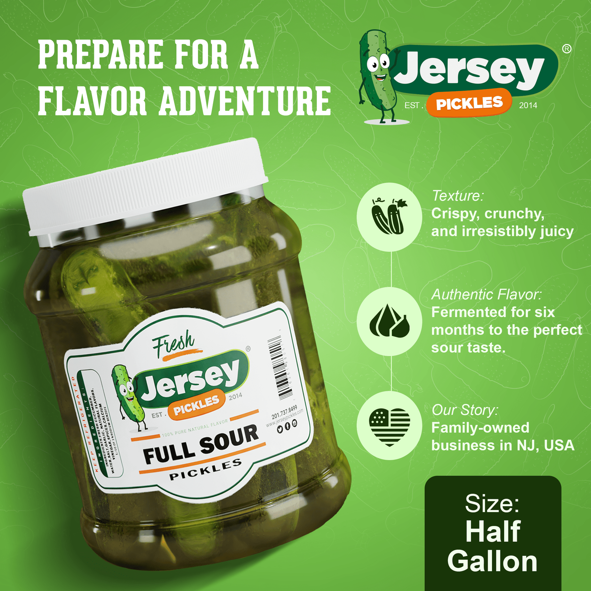 Jersey Pickles Whole Full Sour Pickles - Angler's Pro Tackle & Outdoors