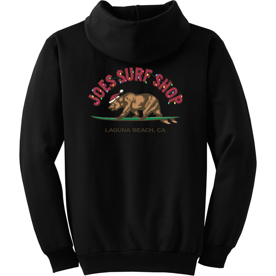 Joe's Surf Shop Christmas Surfing Bear Pullover Surf Hoodie - Angler's Pro Tackle & Outdoors