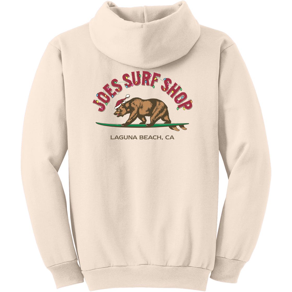 Joe's Surf Shop Christmas Surfing Bear Pullover Surf Hoodie - Angler's Pro Tackle & Outdoors