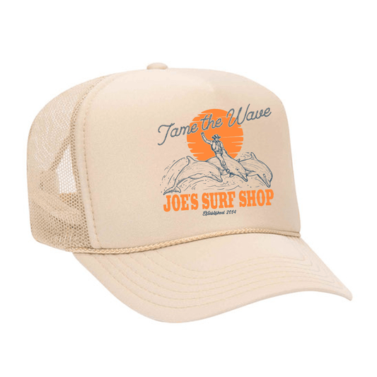 Joe's Surf Shop Diving Dolphins Foam Trucker Hat - Angler's Pro Tackle & Outdoors