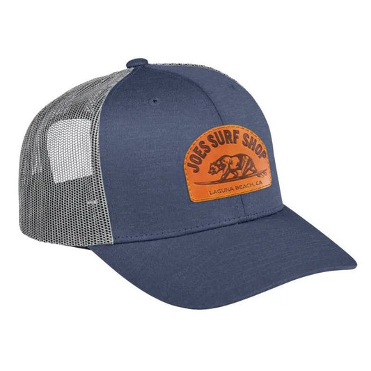 Joe's Surf Shop Leather Surfing Bear Patch Trucker Hat - Angler's Pro Tackle & Outdoors