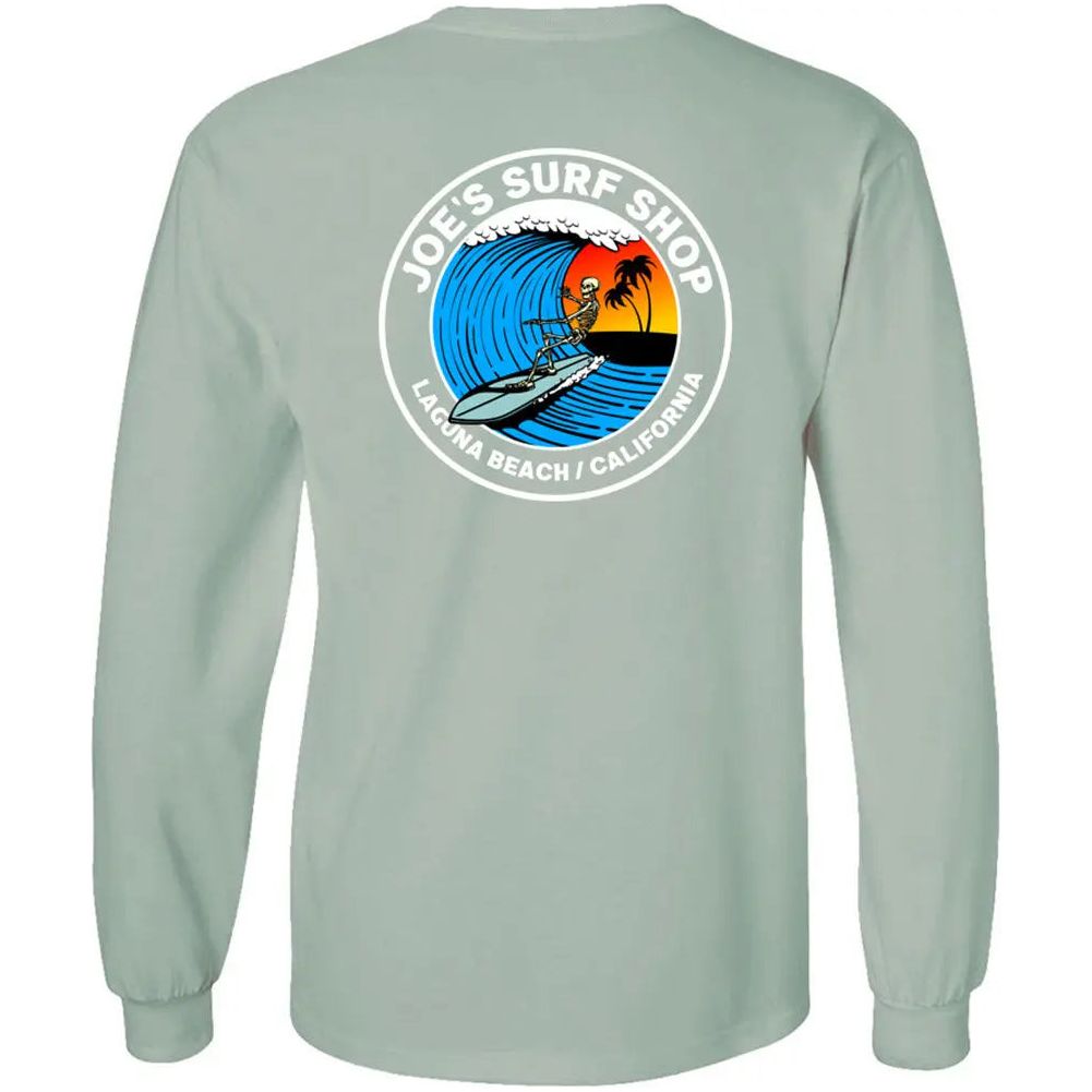 Joe's Surf Shop Skeleton Surfer Long Sleeve Tee - Angler's Pro Tackle & Outdoors
