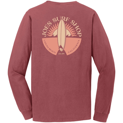 Joe's Surf Shop Sunset Scene Beach Wash® Garment Dyed Long Sleeve Tee - Angler's Pro Tackle & Outdoors