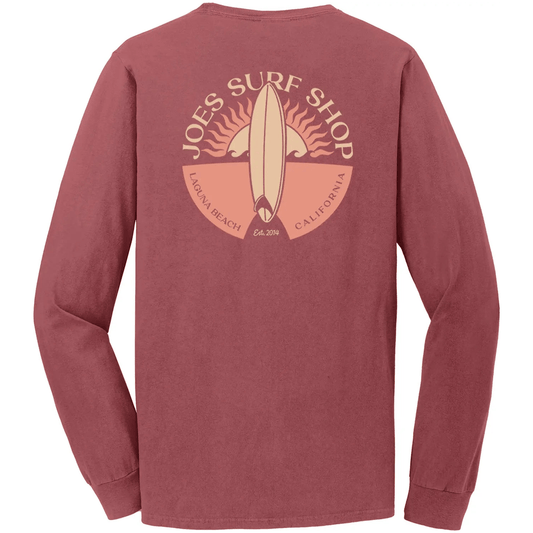 Joe's Surf Shop Sunset Scene Beach Wash® Garment Dyed Long Sleeve Tee - Angler's Pro Tackle & Outdoors