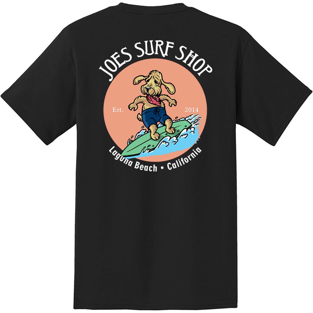Joe's Surf Shop Teddy The Surfing Dog Heavyweight Pocket Tee - Angler's Pro Tackle & Outdoors