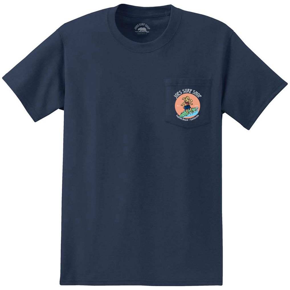 Joe's Surf Shop Teddy The Surfing Dog Heavyweight Pocket Tee - Angler's Pro Tackle & Outdoors