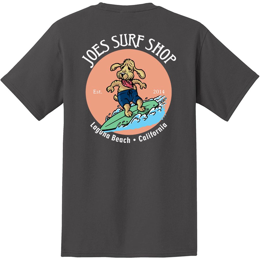Joe's Surf Shop Teddy The Surfing Dog Heavyweight Pocket Tee - Angler's Pro Tackle & Outdoors