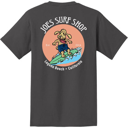 Joe's Surf Shop Teddy The Surfing Dog Heavyweight Pocket Tee - Angler's Pro Tackle & Outdoors