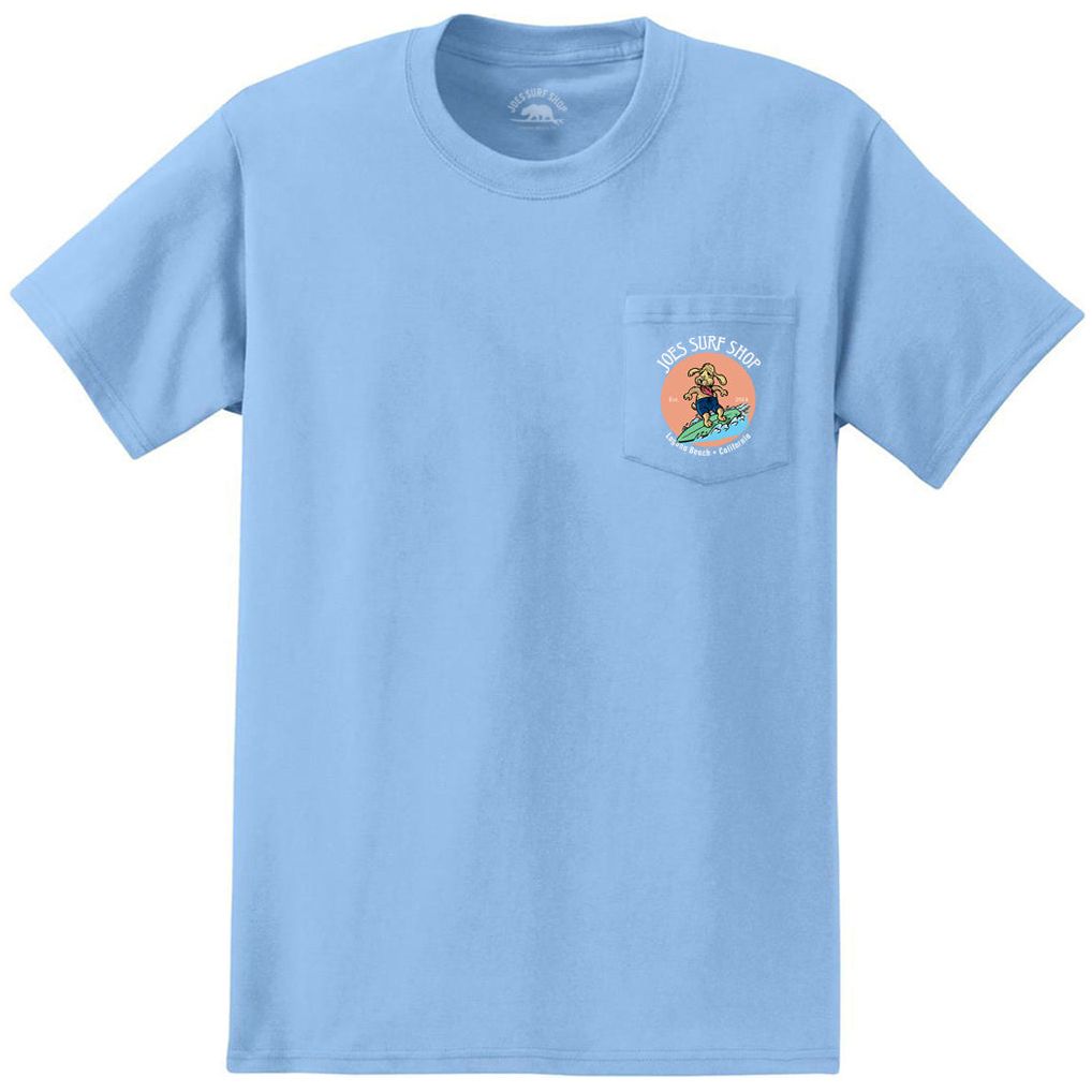 Joe's Surf Shop Teddy The Surfing Dog Heavyweight Pocket Tee - Angler's Pro Tackle & Outdoors