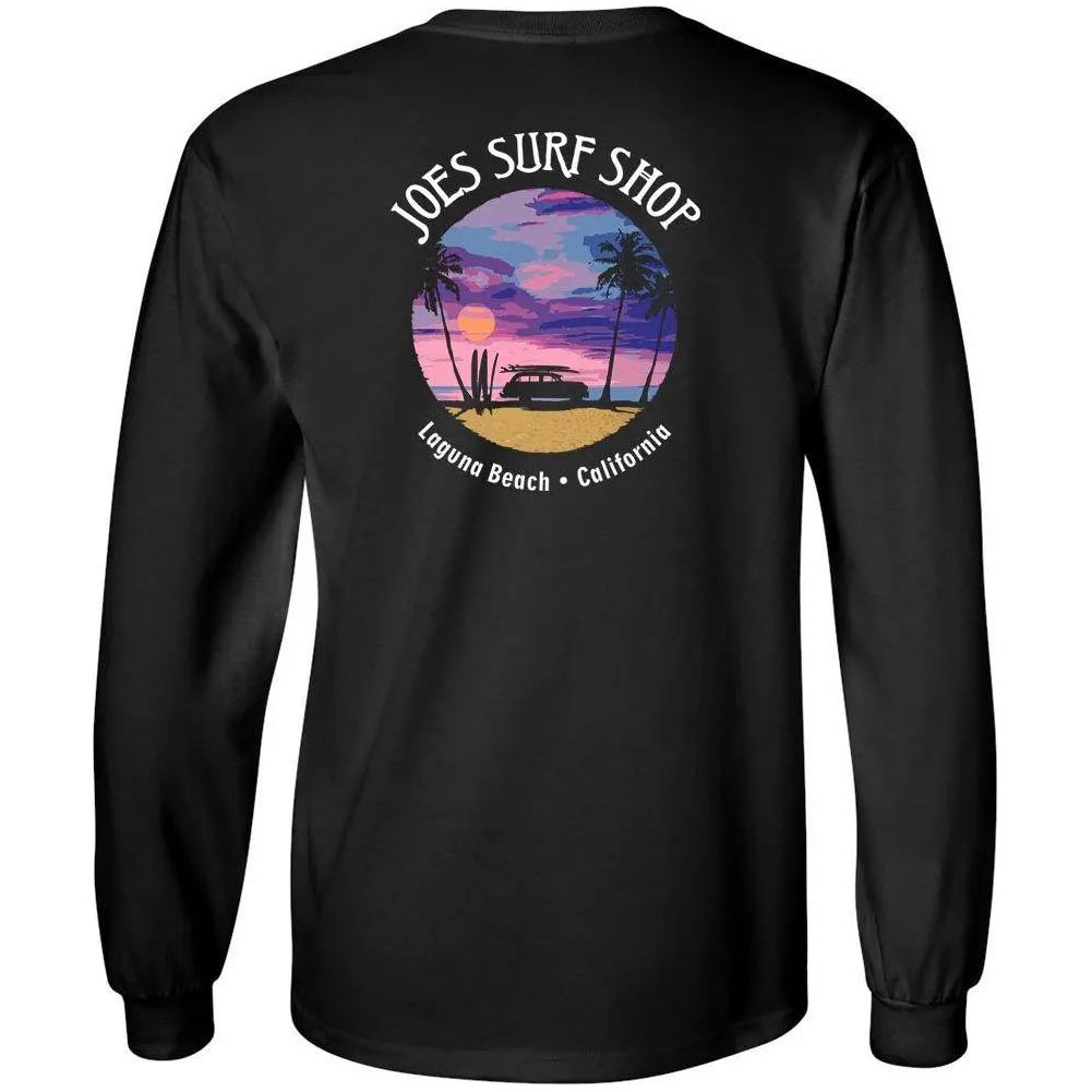 Joe's Surf Shop Wagon Silhouette Long Sleeve Cotton T-Shirt - Angler's Pro Tackle & Outdoors