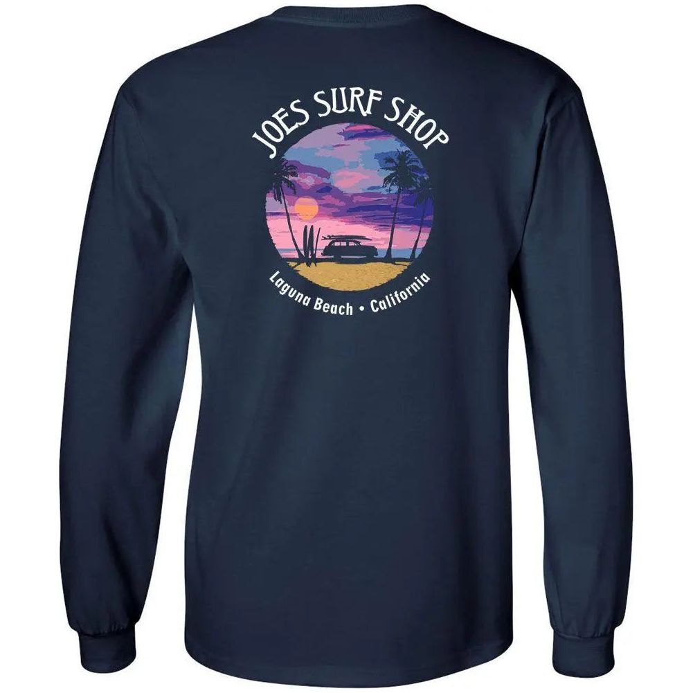 Joe's Surf Shop Wagon Silhouette Long Sleeve Cotton T-Shirt - Angler's Pro Tackle & Outdoors
