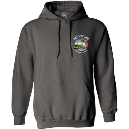 Joe's Surf Shop Yellow Woody with Surfboards Pullover Surf Hoodie - Angler's Pro Tackle & Outdoors