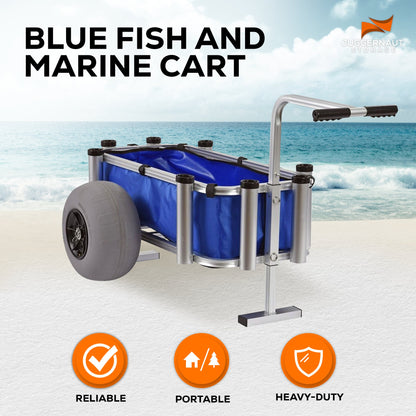 Juggernaut Storage Fishing Gear and Marine Equipment Rolling Utility Cart, Blue - Angler's Pro Tackle & Outdoors