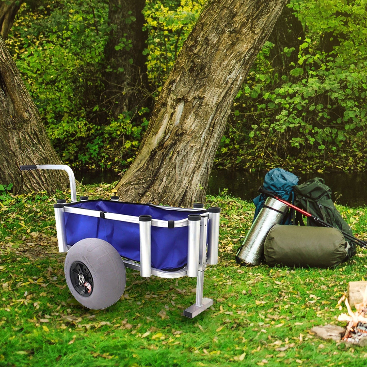 Juggernaut Storage Fishing Gear and Marine Equipment Rolling Utility Cart, Blue - Angler's Pro Tackle & Outdoors