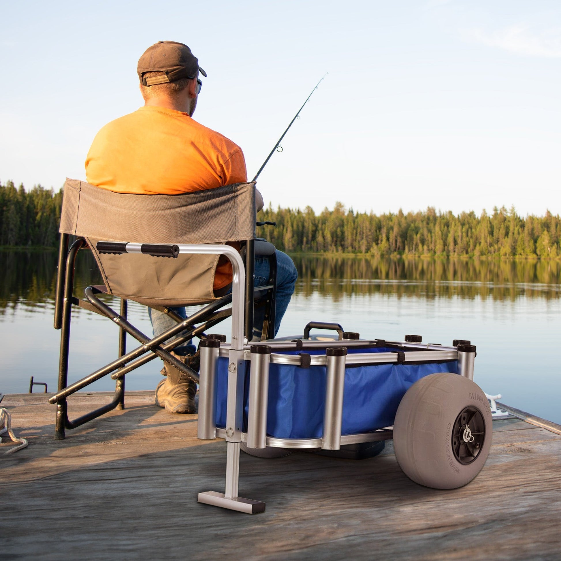 Juggernaut Storage Fishing Gear and Marine Equipment Rolling Utility Cart, Blue - Angler's Pro Tackle & Outdoors