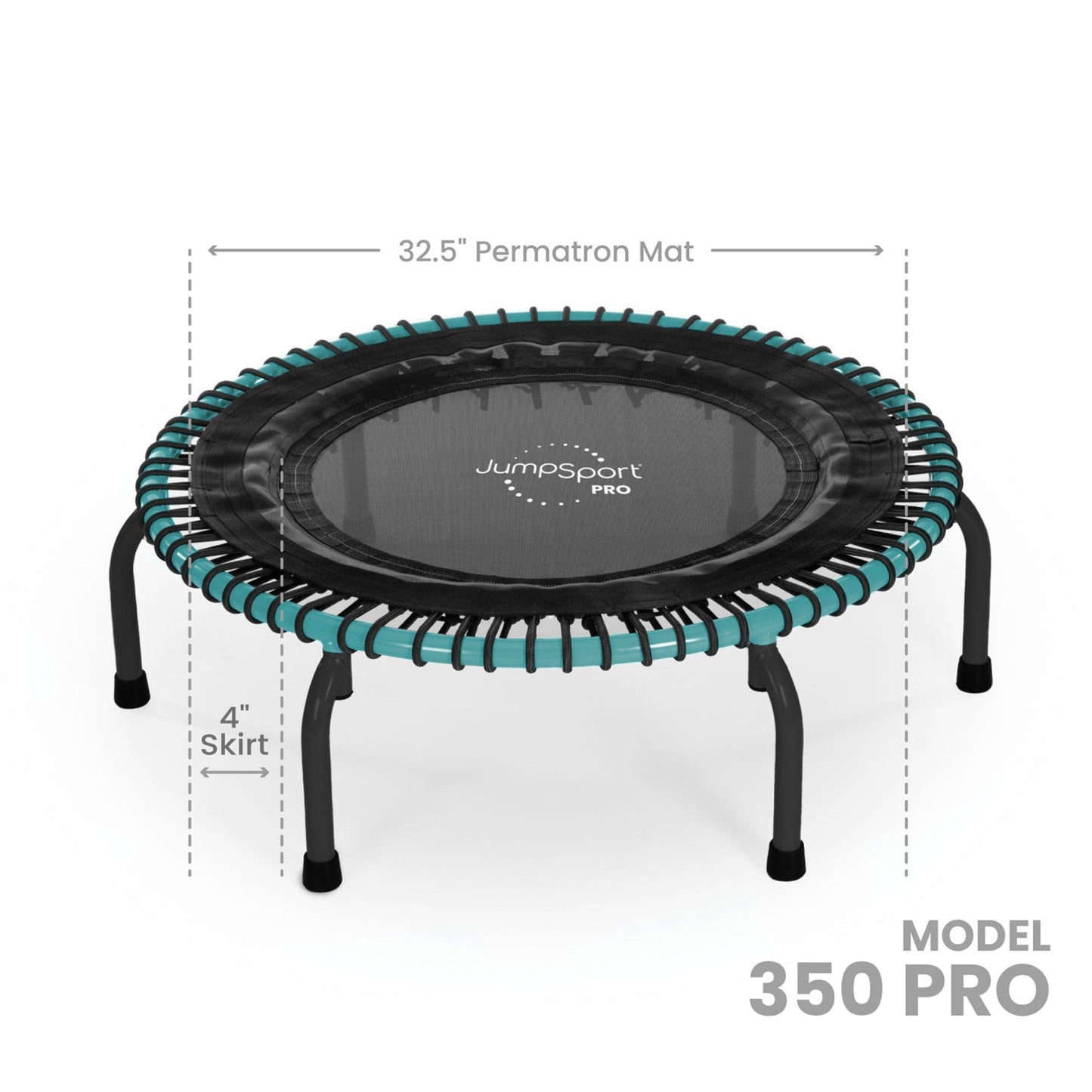 JumpSport 350 Pro Fitness 39 Inch Cardio Workout Indoor Trampoline, Teal/Black - Angler's Pro Tackle & Outdoors