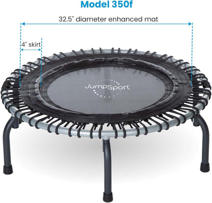 JumpSport 350f Indoor Lightweight 39 - Inch Folding Fitness Trampoline, Black - Angler's Pro Tackle & Outdoors