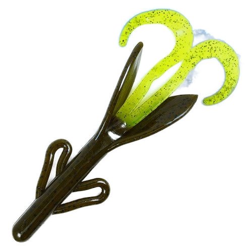 Just Lures Fishing Brush Pig - Green Pumpkin / Chartreuse Tail - Angler's Pro Tackle & Outdoors